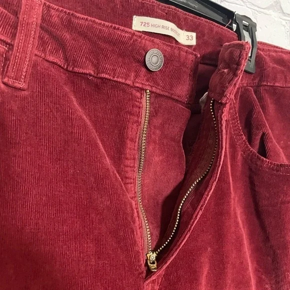 Levi Strauss & Co. Corduroy Red Bell Bottom Pants Size 16 - Picture 6 of 8